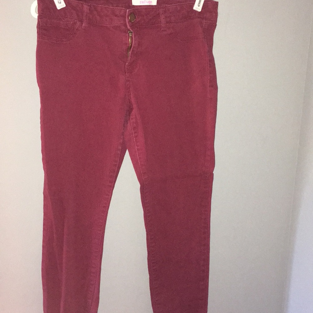 Maroon skinny jeans